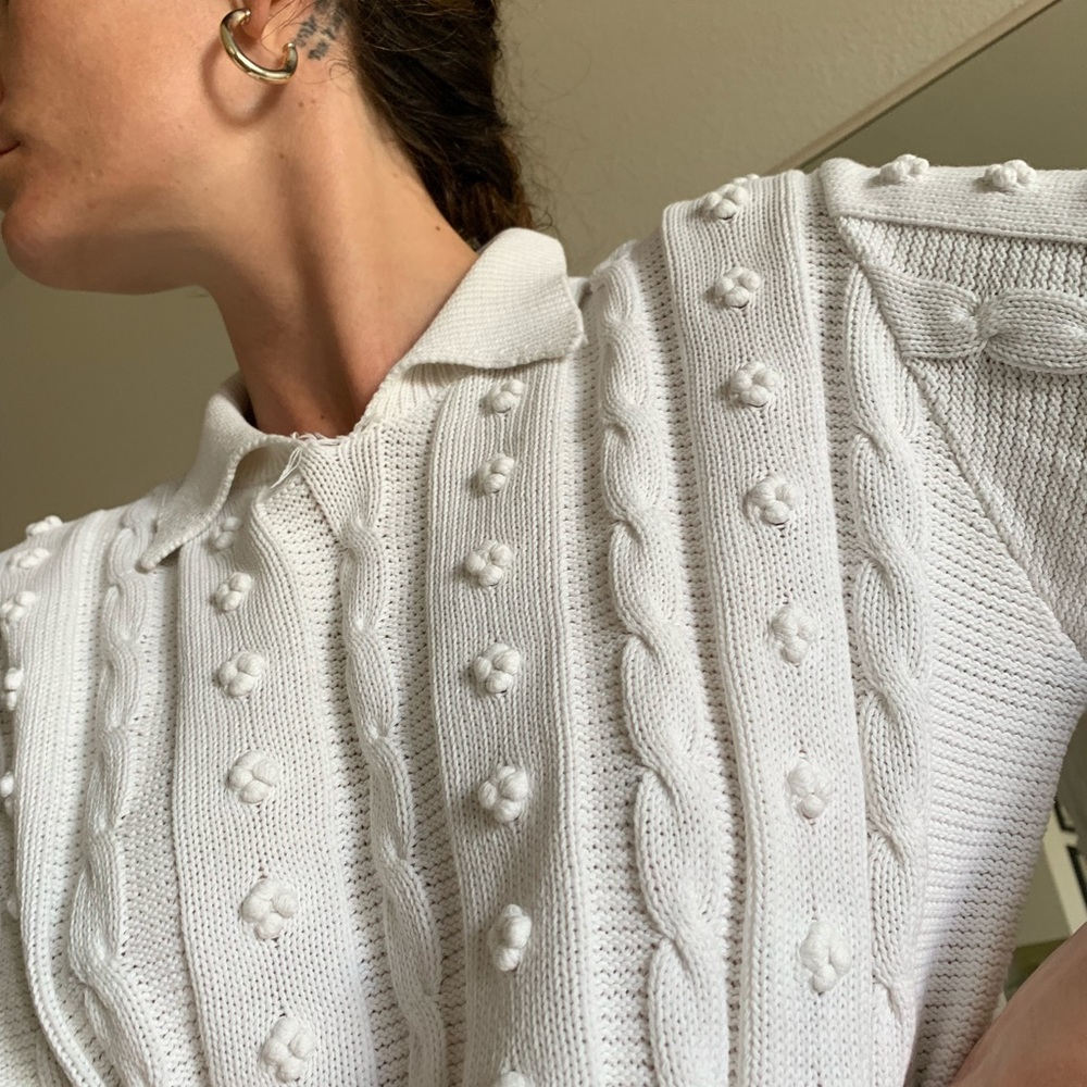 Vintage Knit Collared Top - Picture 1 of 11